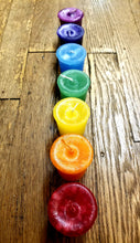 Load image into Gallery viewer, Crystal Journey chakra votive candles
