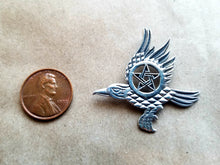 Load image into Gallery viewer, Pentacle of the Raven sterling silver pendant
