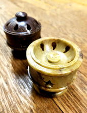 Load image into Gallery viewer, Carved soapstone cone/stick incense burner
